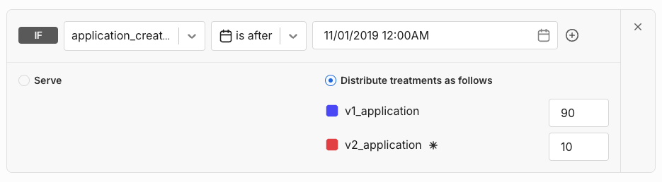 Day 1 targeting rule example